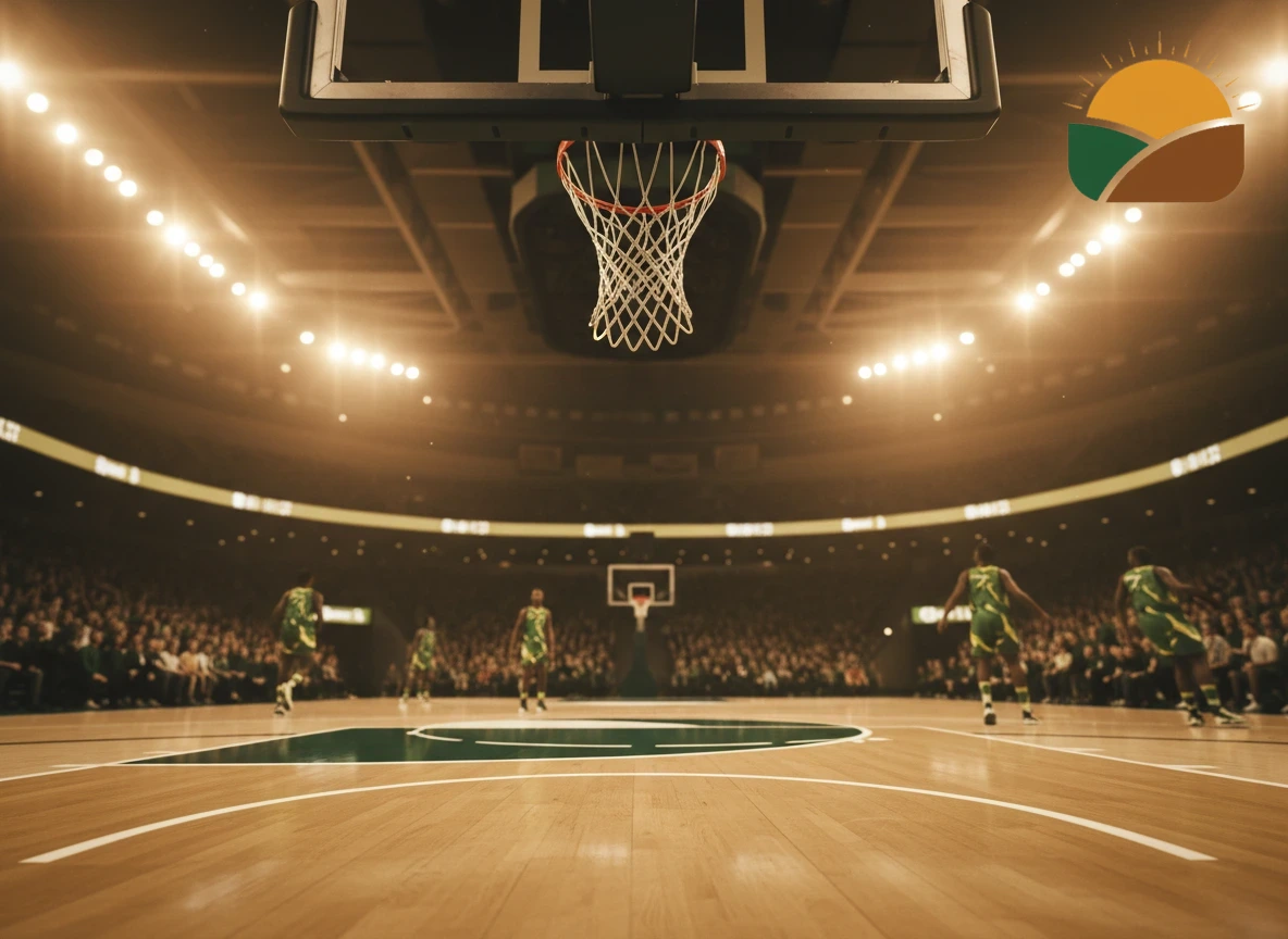 Digitale Anzeigetafel eines Basketballspiels mit Gesamtergebnis